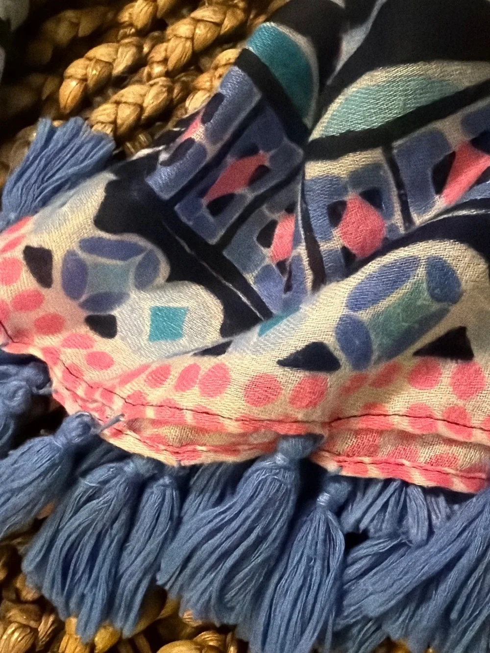 LILLY PULITZER Resort Tassel Scarf In Multi Island Escape Engineered